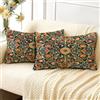 HUASHUZI Set di 2 federe per cuscini rettangolari lunghe e oblunghe William Morris, 30 x 50 cm, decorazioni bohémien, motivo double-face, decorazione per la casa, divano, panca