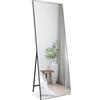 HORLIMER Specchio da Terra a Figura Intera con Cornice Nera, Design Elegante, Specchio da Parete 165x60 cm, Adatto per Soggiorno, Camera da Letto, Spogliatoio