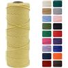 MOMAHUA 2mm Cotone Macramè 100% Naturale,Giallo 100m Filato Non Sbiancato Senza Chimici per DIY, Bomboniere, Decorazioni - Cordame in Cotone per Crafts