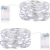 CandLuc Stringa Luci Led a Batteria, 5M 50 LEDs Lucine LED Decorative a Batteria con Timer, Lucciole a Batteria Impermeabili per Natalizie, Matrimonio, Giardino, DIY, Feste