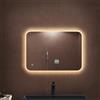 doporro Specchio Bagno LED 50x70 cm Rettangolare Retroilluminato con Interruttore Tattile Dimmerabile 3 Colori Antifog in Vetro Temperato HD, Installazione Orizzontale o Verticale