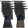 JYiuog Tasche a rete in nylon con coulisse e clip, per giocattoli, sport, conservazione, immersioni, attività all'aperto e molto altro ancora, colore nero (10, 40 x 50 cm)