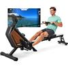AeroMaze Vogatore per Casa Vogatore Magnetico, 16 Livelli di Resistenza, Vogatore Silenzioso per Allenamento Cardio a Casa, Connessione APP, Portata Massima 160 kg, Ripiegabile Verticalmente (R200-3)