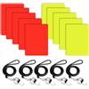 POPAPIE 10 PCS Cartellini Arbitro Calcio In PVC, Cartellini Arbitro Calcio Kit, Cartellino Rosso Cartellino Giallo Con Accessori Fischietto Arbitro. Perfetto Per Partite Di Calcio, Competizione Sportiva