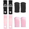 PATIKIL Set Ginocchiere Maniche Pallavolo, 4 Coppie Ginocchiere Avambraccio con Cuscinetti Protezione Cuscinettibraccio Pallavolo Foro Pollice per Uomini Donne, (4.1/3.9 Nero, Rosa)