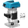 Weytoll - Router senza spazzole, 18 V, 18000 giri/min, router elettrico a mano, senza fili, diametro 6,35 mm, strumento compatto per legno, adatto per batteria Makita, velocità a 6 livelli (solo