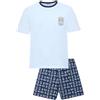 YAMAMAY - Pigiama Girocollo Corto, Blu e Azzurro, Linea Sea Club, Uomo, S