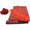 Aries Boutique (ROSSO) Set di Accessori Flamenca, Ventaglio, Pinza e Scialle. pois rossi e neri.