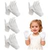 AffeGifts Guanti Cotone Dermatologici Bambini, 4 Coppie Comodi Guanti in Cotone di Cura Guantis Bianchiper Mani Secche, Guantis per Eczema per la Notte Bambini 6-10 Anni