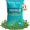 LERAVA® Trifoglio Nano semi prato [Non Richiede Taglio] - 100m² - Semi trifoglio nano per prato - Fissa l'azoto e Migliora la fertilità del suolo - Trifoglio semi con fioritura bianca - 400g