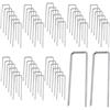 Huamirra Picchetti, Perni, 50 Perni a U, Chiodi da Terra in Acciaio Antiruggine, Ancoraggi da Terra in Acciaio Antiruggine per il Fissaggio di Erba Sintetica, Reti, Tessuti, 3x40x150mm