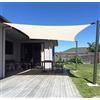 AXT SHADE Vela Ombreggiante Rettangolare 5x6m Tenda a Vela Traspirante e Protezione Raggi UV per Esterno Terrazza Giardino-Crema