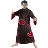 Chaks - Costume da Itachi Uchiha per ragazzi, outfit ufficiale di Naruto, set di 2 pezzi, abito e accessori per carnevale e Comic Con