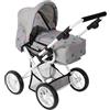Bayer Chic 2000® Leni - Passeggino combinato per bambole 3 in 1, a forma di stellina grigia, pieghevole, manico regolabile in altezza 43 - 67 cm, borsa per il trasporto - Bambole fino a 46 cm, a