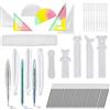 Woohome 23 Pz Stampo Silicon, Stampi per Penne a Sfera in Resina con Penne a Sfera, Stampo Segnalibro in Silicone Stampi Silicone Righello per Regalo Insegnante Studente
