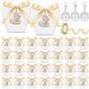 Tenare Set da 30 Pezzi Scatoline Bomboniera per Comunione, Cresima e Battesimo 30 Scatole Regalo Matrimonio 30 Portachiavi Albero della Vita per Festa Matrimonio Anniversario Ospite Ritorno