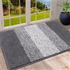 SHACOS Zerbino Ingresso Interno Antiscivolo, Tappeto Ingresso Lavabile In Lavatrice, Tappeto Bagno Interno Microfibra, Tappeto Esterno Rimozione Della Polvere, Grigio, 80 x 120 cm