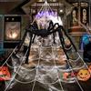 RCYHCY Ragnatela di Halloween, 7 * 5.5m Ragnatela Triangolare con 90cm Ragno Gigante 20 Mini Ragni 40 g Ragnatela, Halloween di Ragnatela Estensibile per Halloween Decorazioni Casa Stregata Feste
