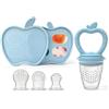 MR.TIMELAG Ciuccio per frutta in silicone (con stampo per cubetti di ghiaccio), per frutta e verdura, porridge, contenitore per alimenti per bambini, latte materno, dentizione dentale, senza BPA (blu)