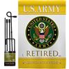 Breeze Decor Bandiera da giardino dell'esercito americano con supporto delle forze armate Rangers United States American Military Veteran Retire Ufficiale Decorazione della Casa Striscione Piccolo