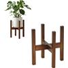 FurnitureR Supporto per vaso di fiori regolabile in metallo per giardino e balcone, supporto per piante sollevato per vasi e fioriere, supporto moderno per piante interne esterne, marrone