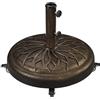 Yaheetech Base per Ombrellone da Giardino 24,7 kg in Resina e Metallo con 4 Ruote e Freni per Pali da Ø34/38/48mm con 2 Manopole Cortile Piscina Esterno Bronzo