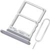ExtKry Supporto per Scheda SIM Doppia per Samsung Galaxy Z Flip6 Supporto di Ricambio di qualità Originale + Strumento di espulsione della Scheda SIM (Argento)