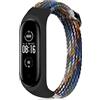 SITAFU Gofl Cinturino Sportivo per Xiaomi Mi Band 7/6/5/4/3, Nylon Elastica Cinturino di Ricambio, Intrecciato Bracciale Compatibile con Xiaomi Mi Band 7/6/6 NFC/5/4/3, Nero, 25 mm, 250 mm