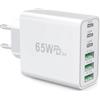 Generico Caricatore Ricarica Rapida Multiporta da 65W con 6 Porte, Caricabatterie da Parete USB e Tipo C per iPhone 17/16/15/14 Pro Max e Samsung