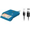 Woxter Lettore DNI elettronico con connessione di tipo C - DNI elettronico intelligente, ID 3.0 e 4.0, tipo C, compatibile con PC e Mac, con adattatore da tipo C a USB A