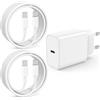 Qalirvis Caricabatterie rapido USB C per iPhone 17 16 15, 2M cavo lungo tipo C a C e 20W USBC Fast Block Adapta Presa a Parete per Apple iPhone 17 Pro Max/17 Air/16 Pro Max/16 Plus/15 Pro/15 Pro Max/15 / iPad