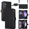 Cavor Cover Compatibile con Samsung Galaxy S23 Fe con Cordino,Flip Portafoglio Custodia in Pelle,[9 Porta Carte][Magnetico],Custodia Libro Cover con Laccio Compatibile con Samsung S23 Fe - Nero
