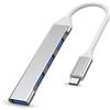 Wowssyo Hub USB-C 4 in 1 con Porta 3.0 e 3 Porte 2.0 Compatibile con MacBook Pro Windows Laptops e Altri Dispositivi con Porta Type-C - Argento