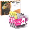D&C LC421XL Cartucce d'inchiostro compatibili con Brother LC421 XL Multipack per Brother DCP-J1050DW MFC-J1010DW DCP-J1140DW (Magenta, confezione da 3)