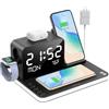 Domars Stazione di Ricarica Rapida Senza Fili 7 in 1, Include 4 Supporti di Caricatore Wireless e 2 Porte di Ricarica, Base Ricarica Rapida da 30W per iPhone 17-12, Apple Watch