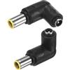 M METERXITY Adattatori Connettori Dc, 2-Pz, Maschio Dc 8mm a Femmina Dc 5.5mm x 2.1mm, Angolo 90 Gradi, Giunto Jack Rame per Stazione Alimentazione Portatile/Generatori Solari/Pannelli Solari