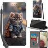 Haninsuze Cover per Samsung Galaxy A12/M12 Custodia Cover Pelle Libro Portafoglio con Porta Carte Magnetica Protezione Antiurto Cuoio Flip Case Custodia Cover per Samsung A12, Gatto
