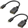 Cable Matters Pacchetto da 2 Pezzi, Adattatore Micro HDMI a HDMI 6 Pollici con Supporto 4K e HDR