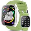 Ddidbi Smartwatch Uomo Donna, 1,85'' Orologio Smartwatch con Effettua/Risposta Chiamate, 112 Modalità Sportive Fitness Tracker con Sonno/Cardiofrequenzimetro, IP68 Smart Watch per Android iOS, Verde chiaro