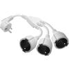 CERRXIAN 1 piede EU Europa Schuko UPS PDU Y Splitter cavo di alimentazione IEC 320 CEE 7/7 maschio a 3 X CEE 7/3 Europa Schuko presa adattatore prolunga (bianco)