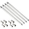 POPPSTAR 4x 31.5 cm Passacavo per finestra cavo SAT, 8x F-Connettori all'antenna (4x maschio, 4x femmina), colore bianco