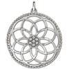 CLEVER SCHMUCK Clever gioielli argento ciondolo grande fiore della vita mandala diametro 40 mm con molti zirconi al centro e Twisted Edge argento Sterling 925 lucido