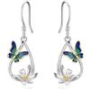 VONALA Filigree, orecchini in argento sterling 925, libellula/farfalla, lacrime, filigrana, orecchini a goccia, gioielli da donna, Argento sterling, Nessuna pietra preziosa