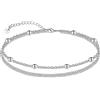 CHIC & ARTSY - Cavigliera da donna in argento Sterling 925 con catena sandala per piedi nudi e scatola regalo regolabile, 6.3 centimeters, Argento sterling