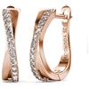 YOURDORA Donna Orecchini a Cerchio Originali in Argento 925 Zirconi Anello Contorto Idea Regalo Gioielli (Oro Rosa)