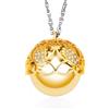 Dada Gioielli - Collana Chiama Angeli Gravidanza Fortuna Quadrifoglio Zirconato Catena Acciaio Regolabile 90+10 cm Oro Giallo Piedino