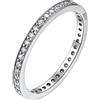 Bestyle Argento 925 Anello Donna con Zirconi Cubici, Incassato Tutto Intorno, Taglia IT 07-27, Anniversario di Matrimonio Regalo Compleanno