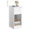 VASAGLE Collezione KAILYN - Comodino Stretto, Tavolino da Salotto, con Illuminazione LED, 1 Porta USB-A, 1 Porta USB-C, Cassetto e Scomparto, per Camera da Letto, Soggiorno, Bianco Nuvola LET610W01