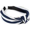 styleBREAKER Fascia per capelli da donna con motivo a righe e nodi in stile retrò, look vintage, fascia per capelli, fascia per capelli 04027016, colore:Blu scuro-Bianco