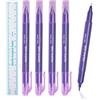 TgoBeauty 5pezzi Penna del marcatore dello stencil del tatuaggio con regola di carta 0,5 mm e 1 mm doppia testa Microblading sopracciglia labbra pelle del marcatore penna regola di misura